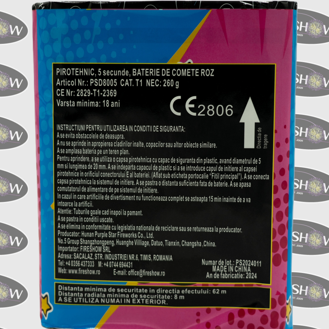 Combinații de comete de zi ROZ pentru Gender Reveal | 25 focuri - imagine 5