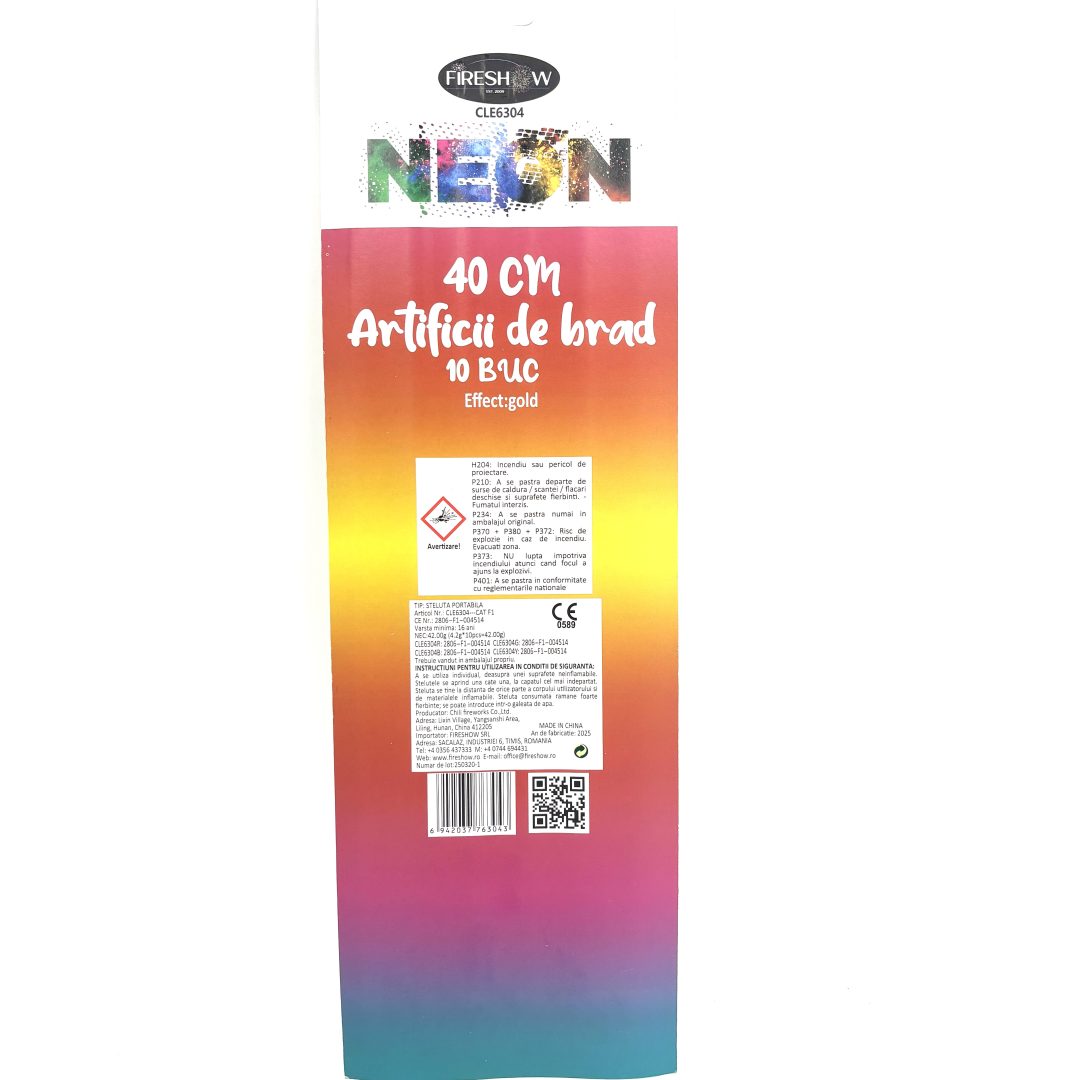 Artificii de Brad Neon 10 buc 40 CM - imagine 2