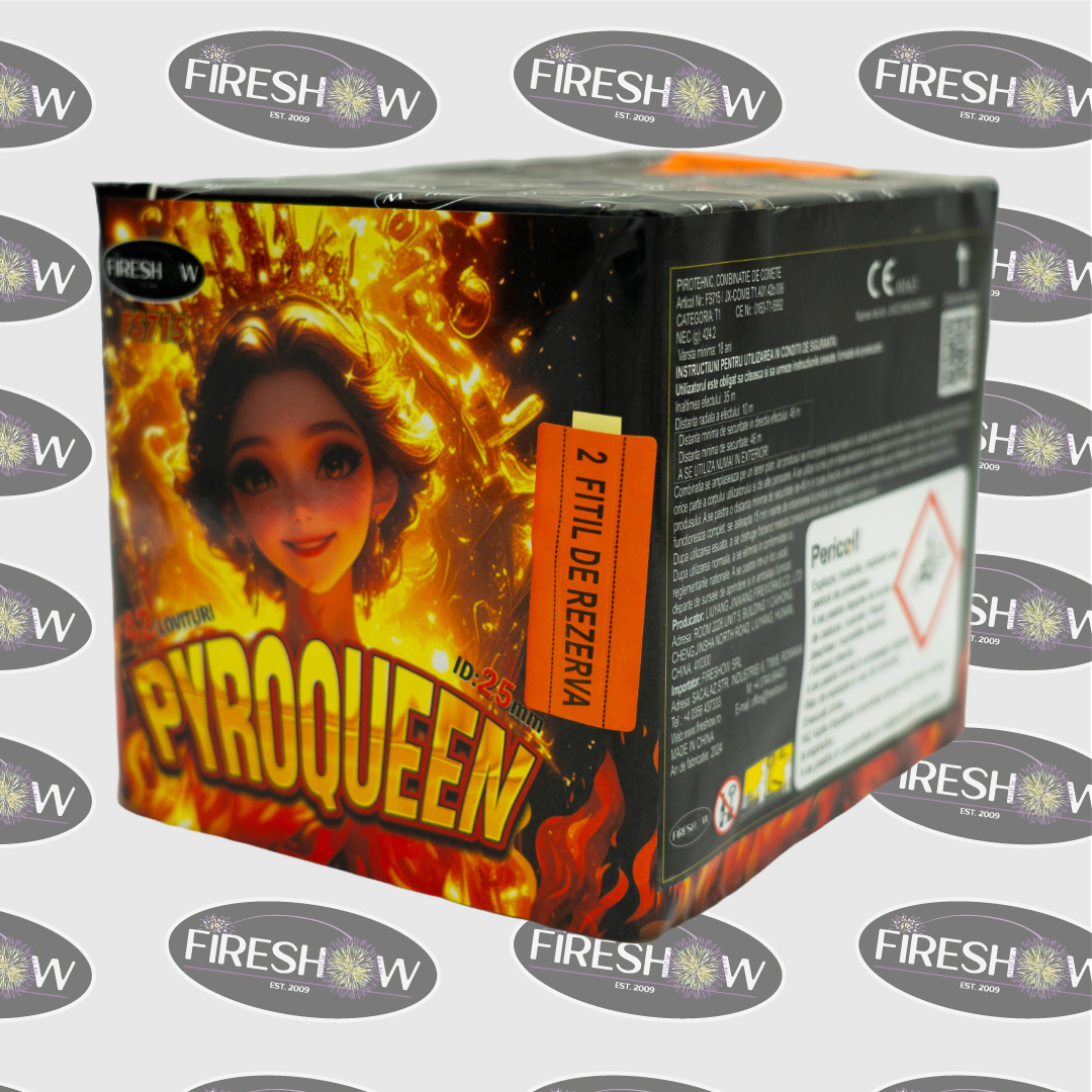 Combinații de comete PYROQUEEN 42F, calibru 25mm, 30 sec, categorie T1, FS715 - imagine 4