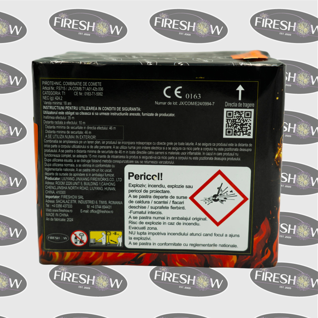 Combinații de comete PYROQUEEN 42F, calibru 25mm, 30 sec, categorie T1, FS715 - imagine 6