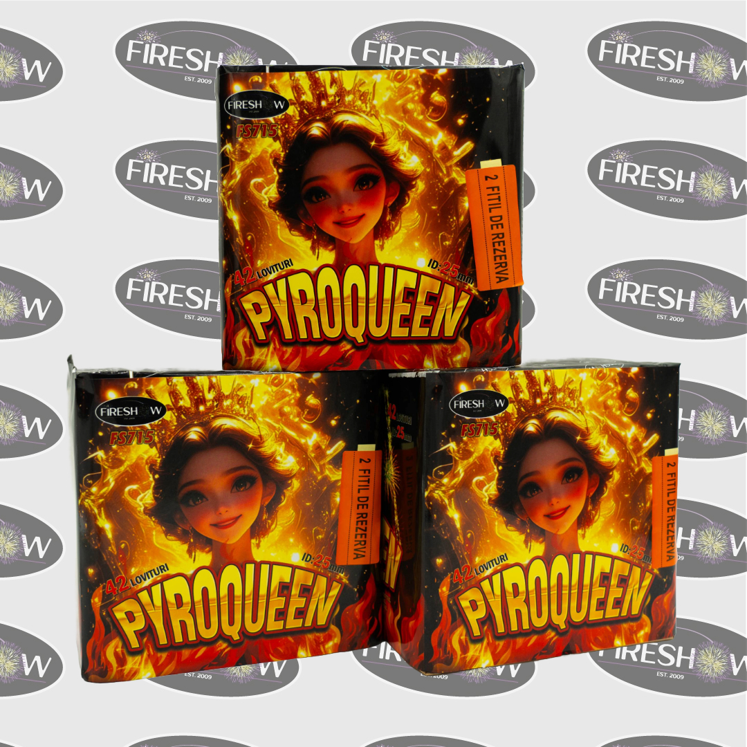 Combinații de comete PYROQUEEN 42F, calibru 25mm, 30 sec, categorie T1, FS715 - imagine 5